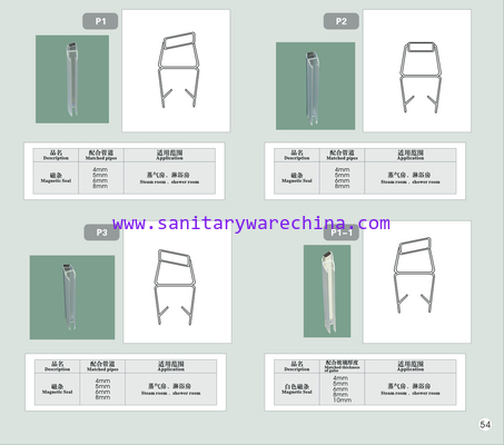 Shower door seal，magnetic seal serires for 4-8mm glass, water proof seal